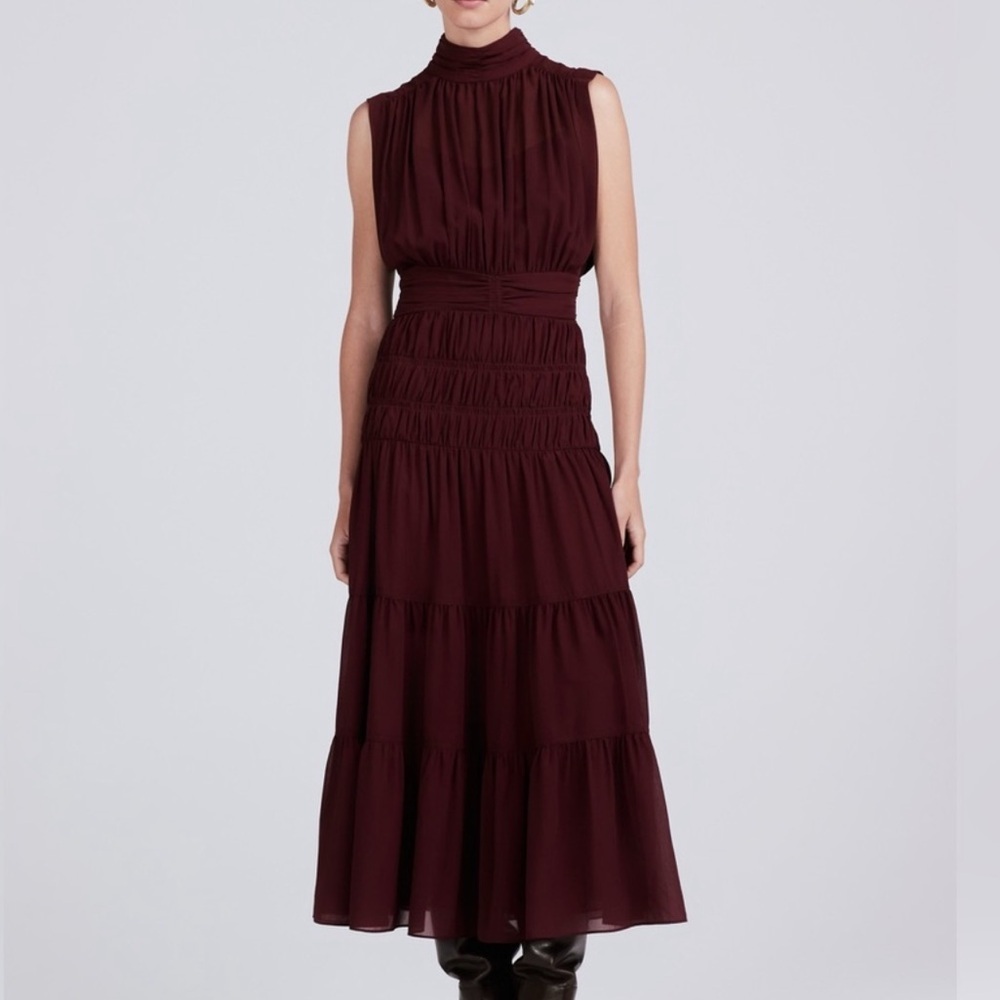 Derek Lam 10 Crosby | Junia Ruched Sleeveless Midi Dress